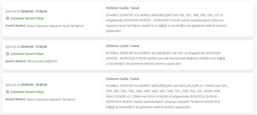 Bu geceden itibaren başlıyor! İstanbul'un 15 ilçesinde elektrikler kesiliyor 14